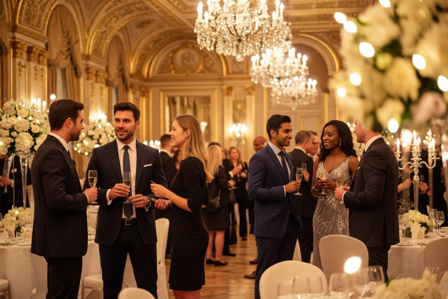 Guests networking at a PRSNTS private event