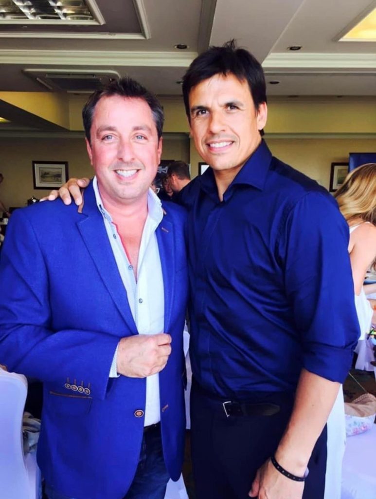 Paul Smolinski with Wales Football Manager Chris Coleman